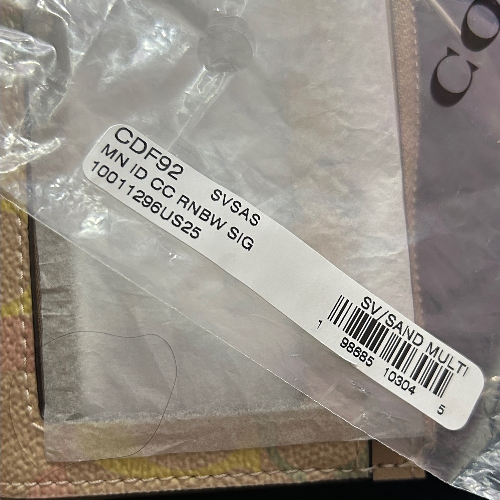 Coach Mini Skinny ID Case in Rainbow Pastels NEW IN PCKG - Picture 7 of 7